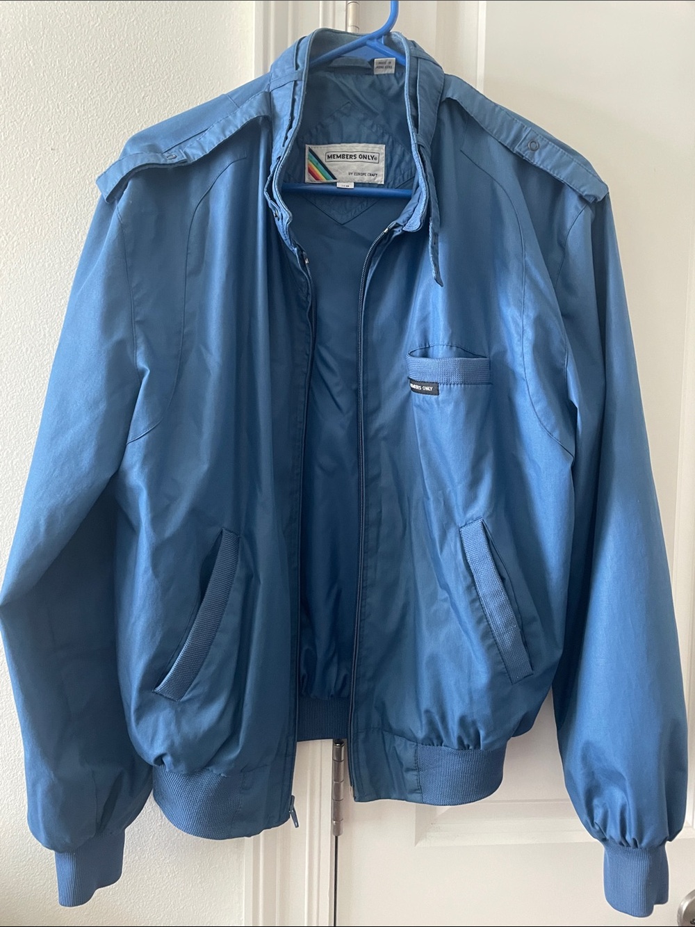 Members Only Blue Classic Bomber Jacket